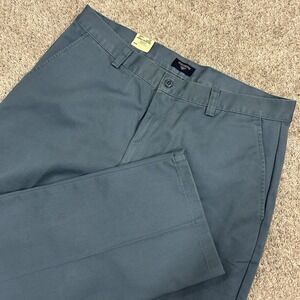 Dockers Washed Chino Pants Mens 36X30 Blue Flat Front Relaxed New with Defect